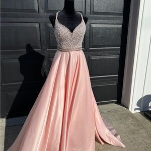 Tiffany Designs Blush Pink Prom Dress